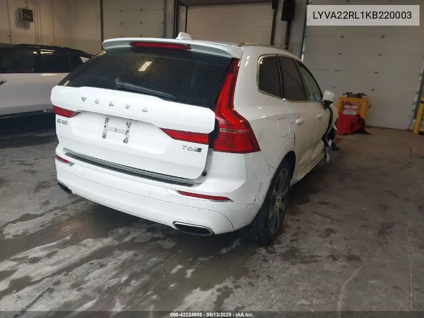 2019 Volvo Xc60 T6 Inscription VIN: LYVA22RL1KB220003 Lot: 42224905