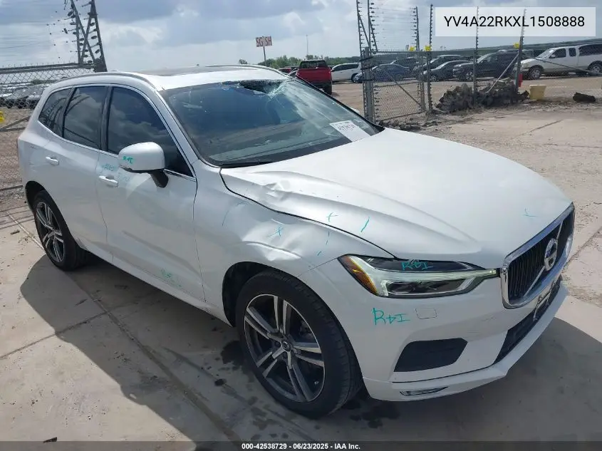 2020 Volvo Xc60 T6 Momentum VIN: YV4A22RKXL1508888 Lot: 42538729