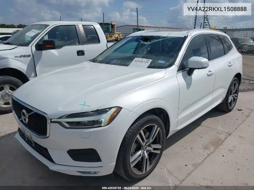 2020 Volvo Xc60 T6 Momentum VIN: YV4A22RKXL1508888 Lot: 42538729