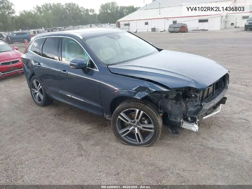 2020 Volvo Xc60 T5 Momentum VIN: YV4102RK2L1436803 Lot: 42595531