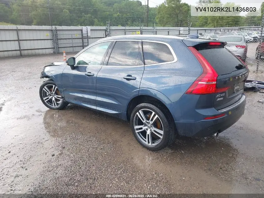 2020 Volvo Xc60 T5 Momentum VIN: YV4102RK2L1436803 Lot: 42595531