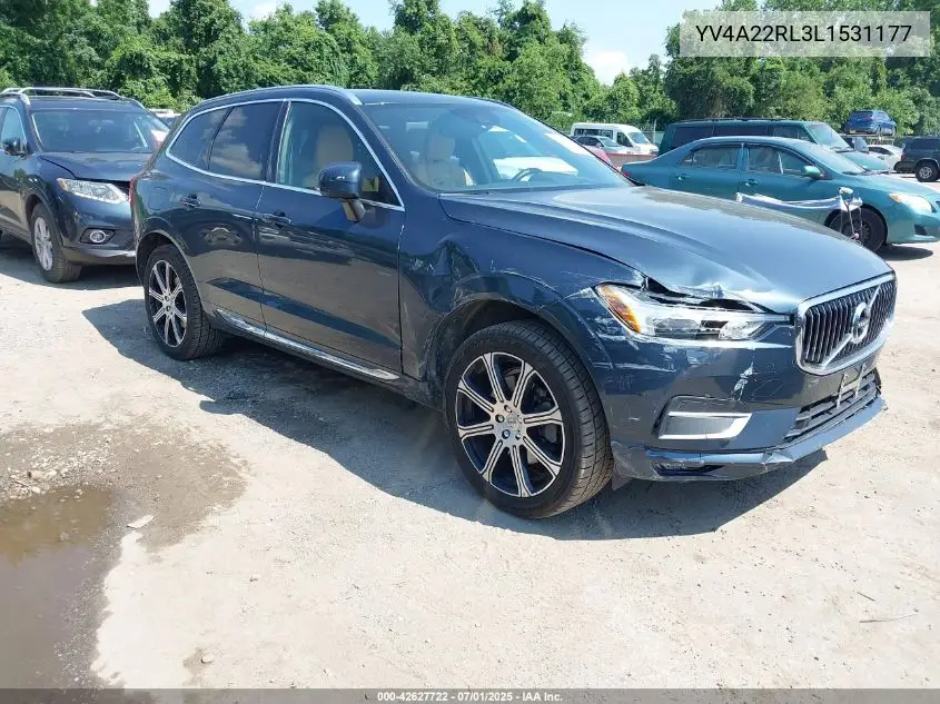 2020 Volvo Xc60 T6 Inscription VIN: YV4A22RL3L1531177 Lot: 42627722