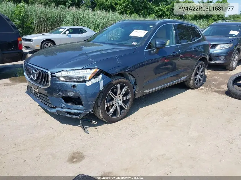 2020 Volvo Xc60 T6 Inscription VIN: YV4A22RL3L1531177 Lot: 42627722