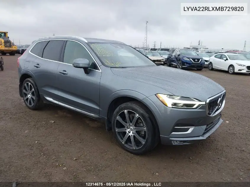 2021 Volvo Xc60 VIN: LYVA22RLXMB729820 Lot: 12314675