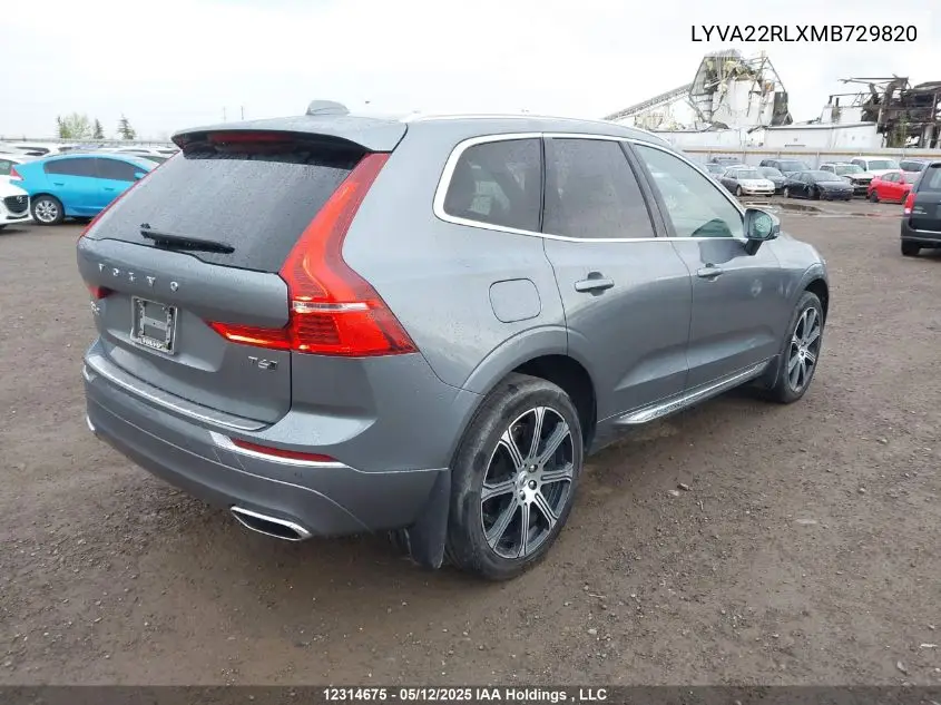 2021 Volvo Xc60 VIN: LYVA22RLXMB729820 Lot: 12314675
