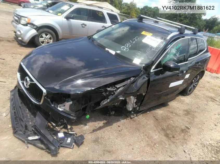 2021 Volvo Xc60 T5 Momentum VIN: YV4102RK7M1881622 Lot: 42564924