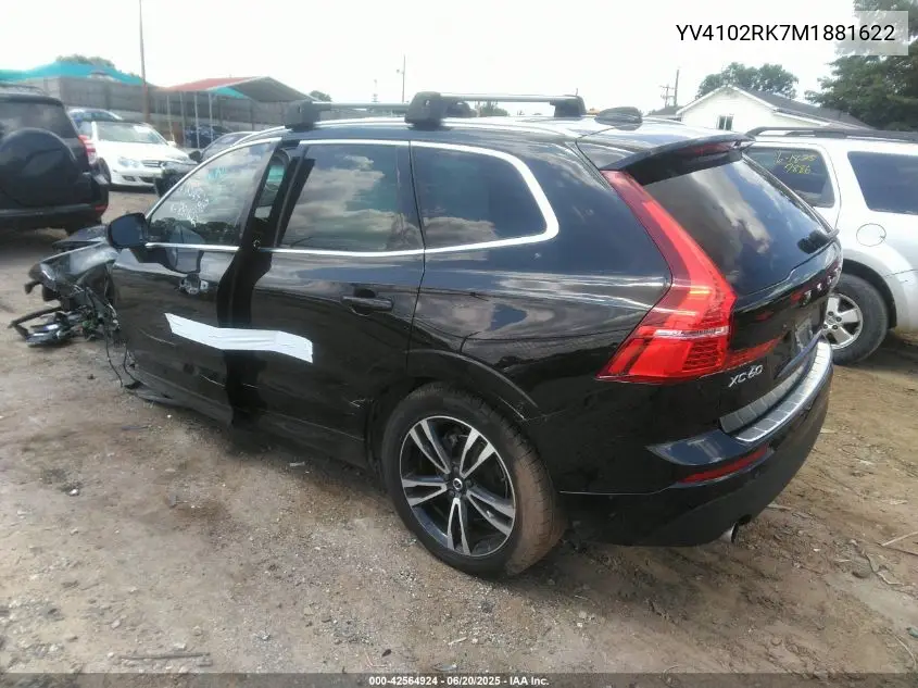 2021 Volvo Xc60 T5 Momentum VIN: YV4102RK7M1881622 Lot: 42564924