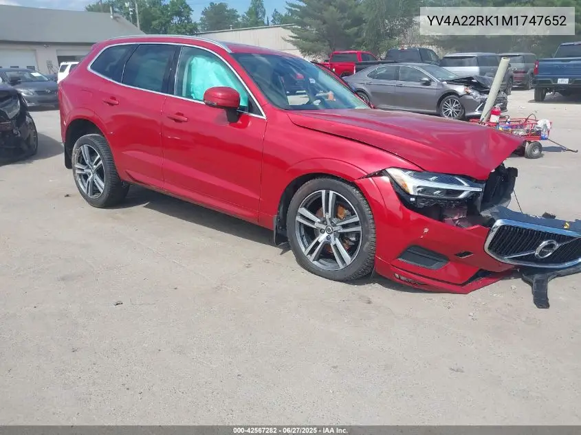 2021 Volvo Xc60 T6 Momentum VIN: YV4A22RK1M1747652 Lot: 42567282