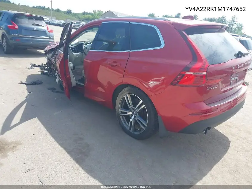 2021 Volvo Xc60 T6 Momentum VIN: YV4A22RK1M1747652 Lot: 42567282