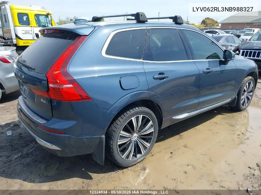 2022 Volvo Xc60 B6 Inscription VIN: LYV062RL3NB988327 Lot: 12324934