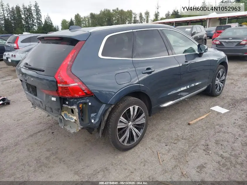 2022 Volvo Xc60 Recharge Plug-In Hybrid T8 Inscription Extended Range VIN: YV4H60DL4N1052963 Lot: 42194949