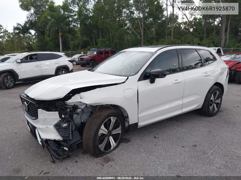 2024 Volvo Xc60 Recharge Plug-In Hybrid T8 Core Dark Theme VIN: YV4H60DK6R1925870 Lot: 42589682