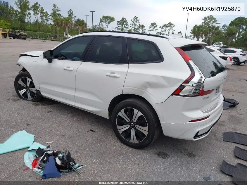 2024 Volvo Xc60 Recharge Plug-In Hybrid T8 Core Dark Theme VIN: YV4H60DK6R1925870 Lot: 42589682