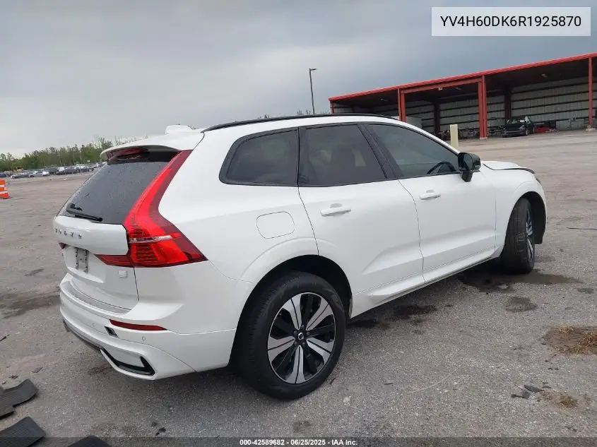 2024 Volvo Xc60 Recharge Plug-In Hybrid T8 Core Dark Theme VIN: YV4H60DK6R1925870 Lot: 42589682