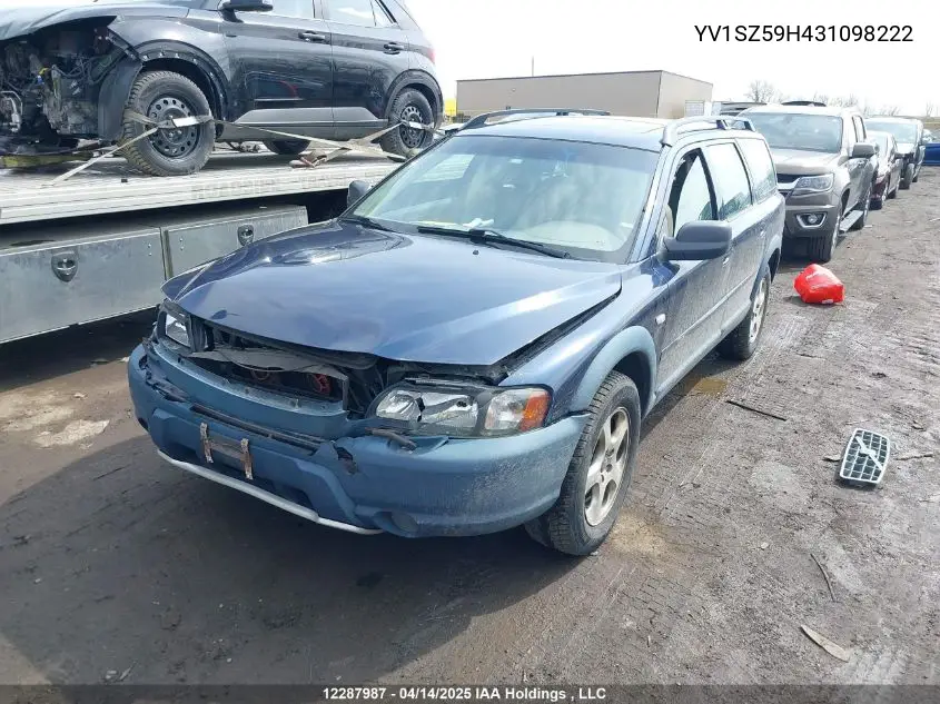 2003 Volvo Xc70 A VIN: YV1SZ59H431098222 Lot: 12287987