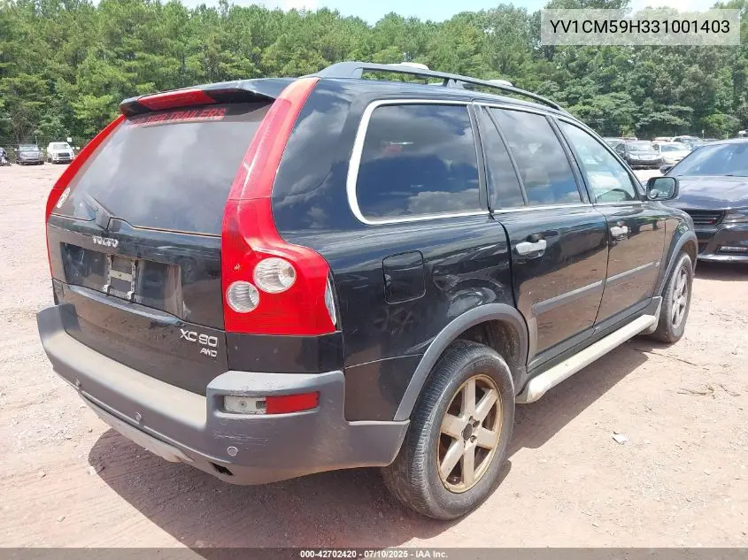 2003 Volvo Xc90 2.5T VIN: YV1CM59H331001403 Lot: 42702420