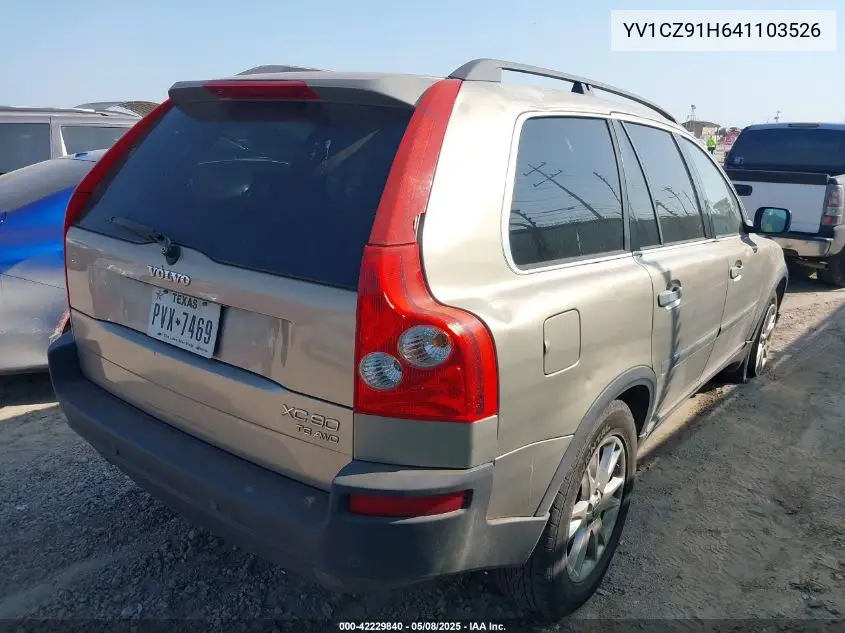 2004 Volvo Xc90 T6 VIN: YV1CZ91H641103526 Lot: 42229840