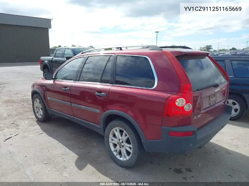 2005 Volvo Xc90 2.5T Awd VIN: YV1CZ911251165669 Lot: 42201984