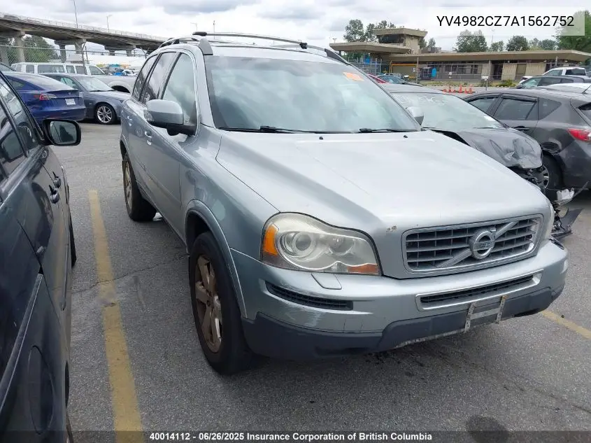 2010 Volvo Xc90 VIN: YV4982CZ7A1562752 Lot: 40014112