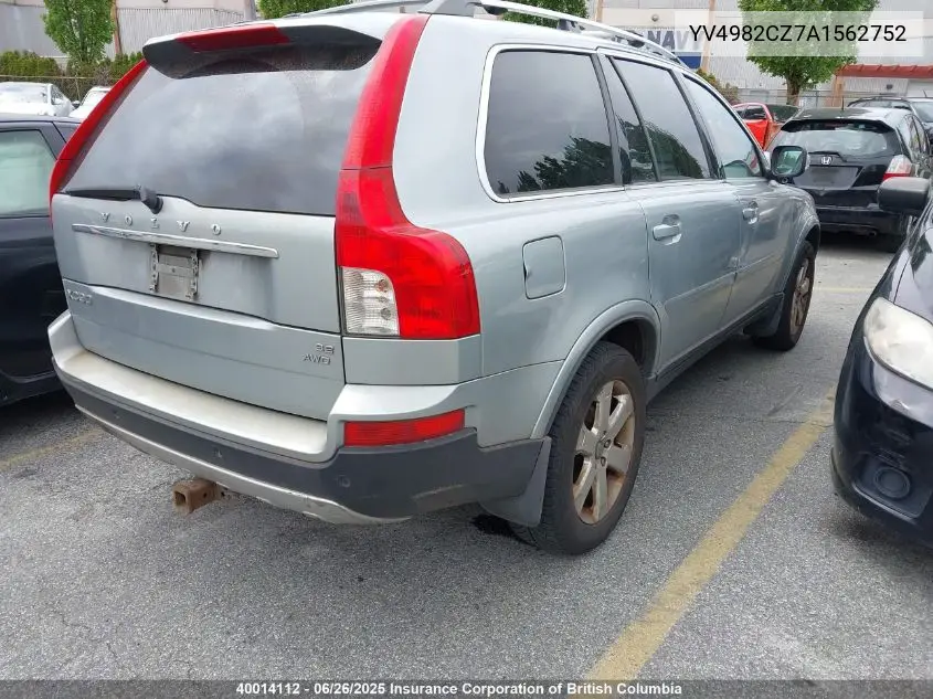 2010 Volvo Xc90 VIN: YV4982CZ7A1562752 Lot: 40014112