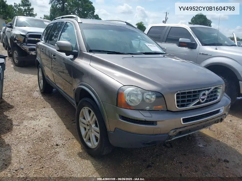 2011 Volvo Xc90 3.2 VIN: YV4952CY0B1604793 Lot: 42603109