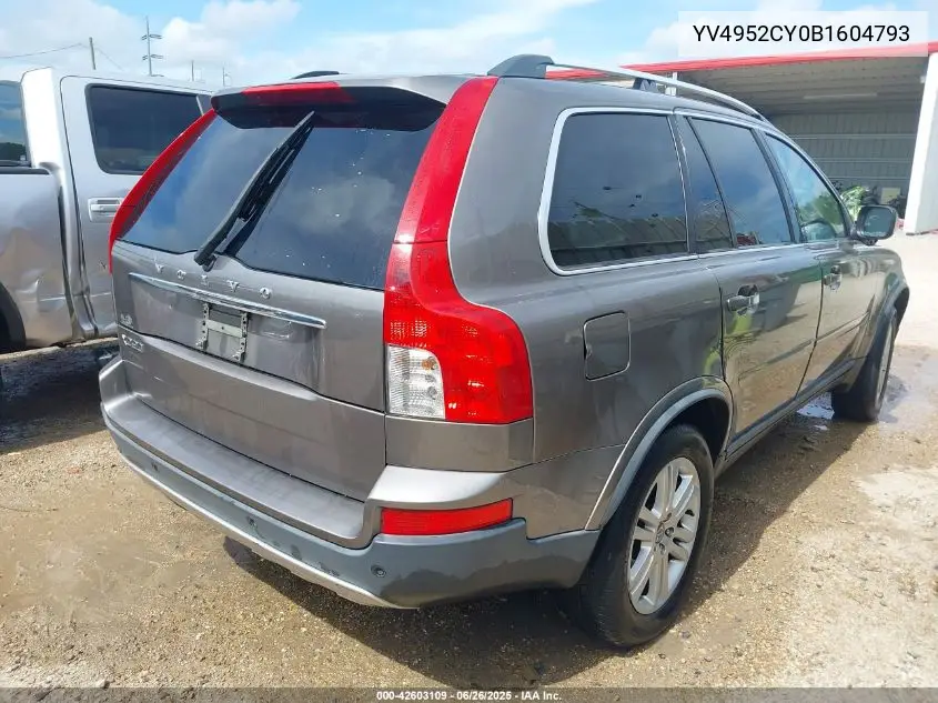 2011 Volvo Xc90 3.2 VIN: YV4952CY0B1604793 Lot: 42603109
