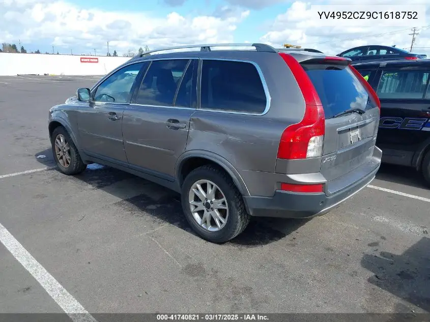 2012 Volvo Xc90 3.2/3.2 Platinum/3.2 Premier Plus VIN: YV4952CZ9C1618752 Lot: 41740821