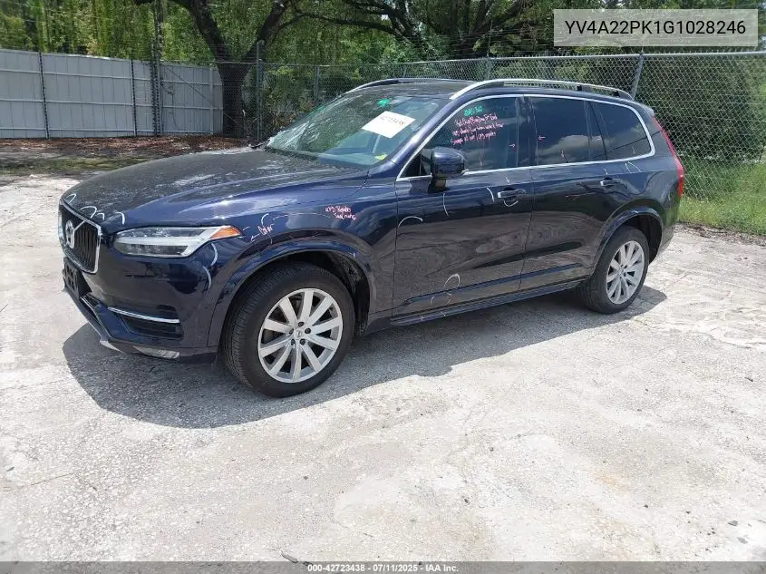 2016 Volvo Xc90 T6 Momentum VIN: YV4A22PK1G1028246 Lot: 42723438