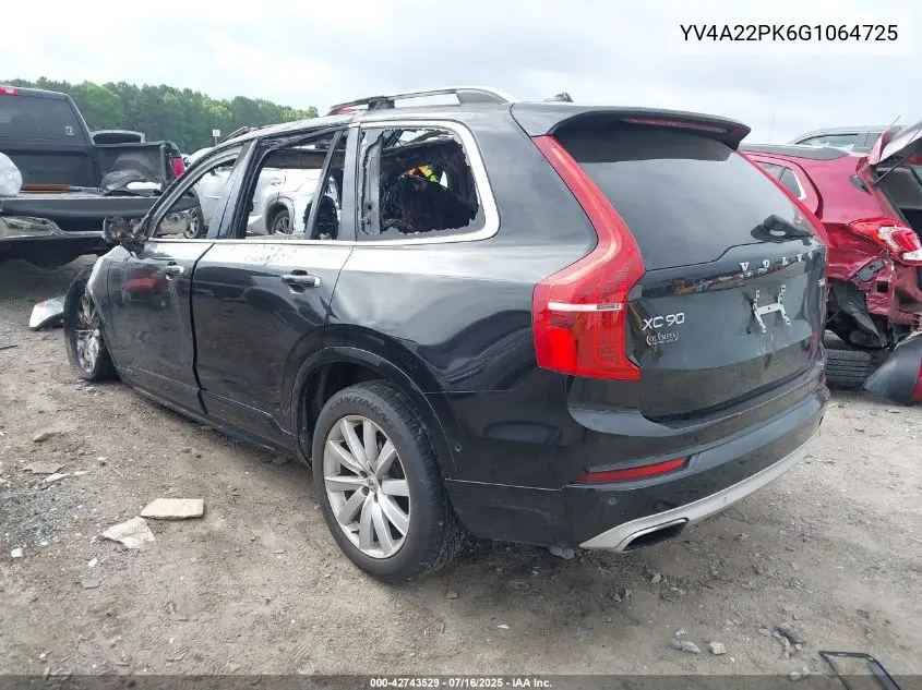 2016 Volvo Xc90 T6 Momentum VIN: YV4A22PK6G1064725 Lot: 42743529