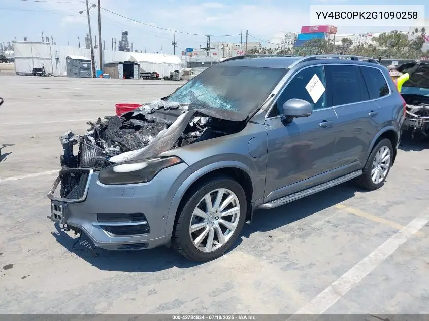 2016 Volvo Xc90 Hybrid T8 Momentum VIN: YV4BC0PK2G1090258 Lot: 42784834