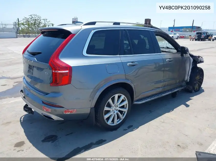 2016 Volvo Xc90 Hybrid T8 Momentum VIN: YV4BC0PK2G1090258 Lot: 42784834