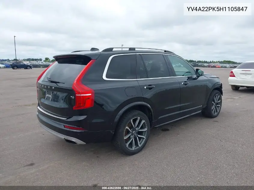 2017 Volvo Xc90 T6 Momentum VIN: YV4A22PK5H1105847 Lot: 42622556
