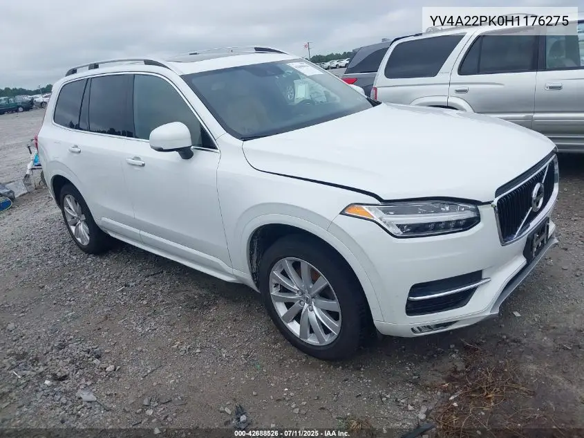 2017 Volvo Xc90 T6 Momentum VIN: YV4A22PK0H1176275 Lot: 42688526