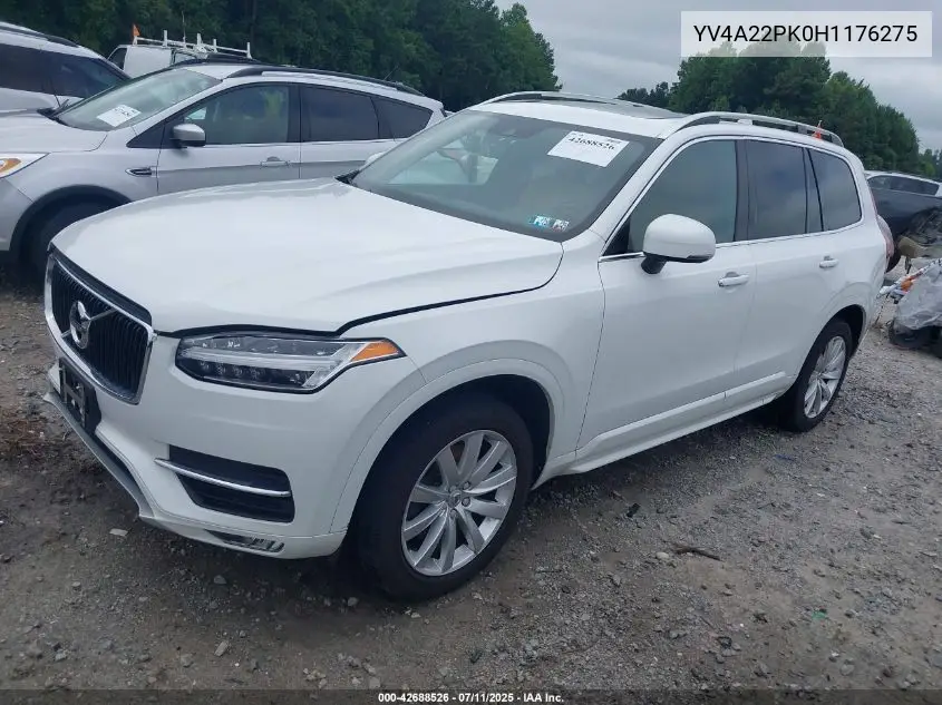 2017 Volvo Xc90 T6 Momentum VIN: YV4A22PK0H1176275 Lot: 42688526