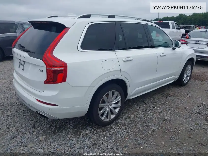 2017 Volvo Xc90 T6 Momentum VIN: YV4A22PK0H1176275 Lot: 42688526