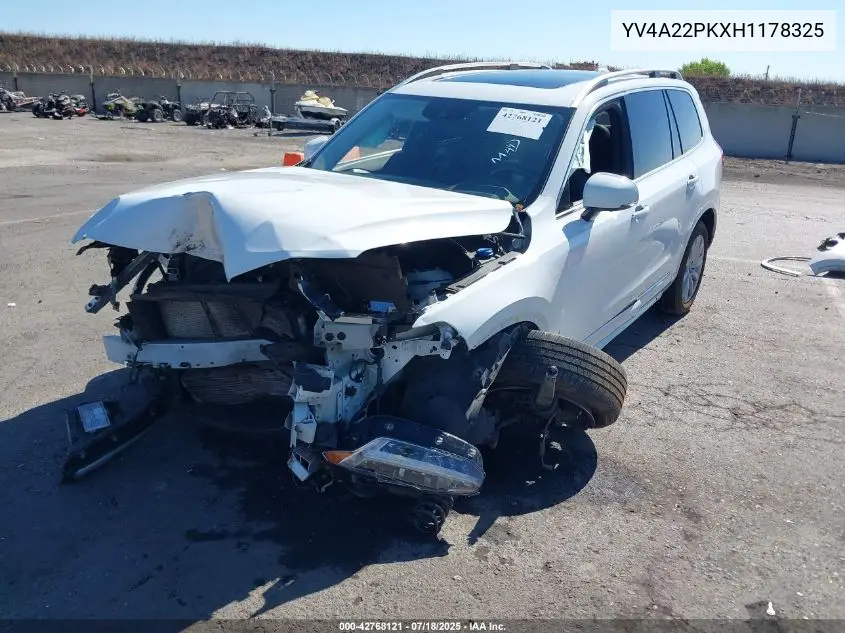 2017 Volvo Xc90 T6 Momentum VIN: YV4A22PKXH1178325 Lot: 42768121