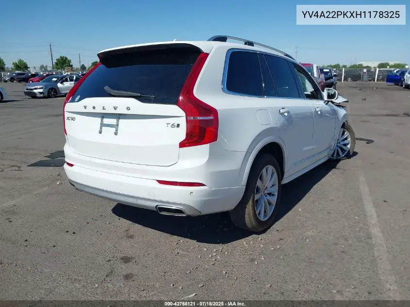 2017 Volvo Xc90 T6 Momentum VIN: YV4A22PKXH1178325 Lot: 42768121