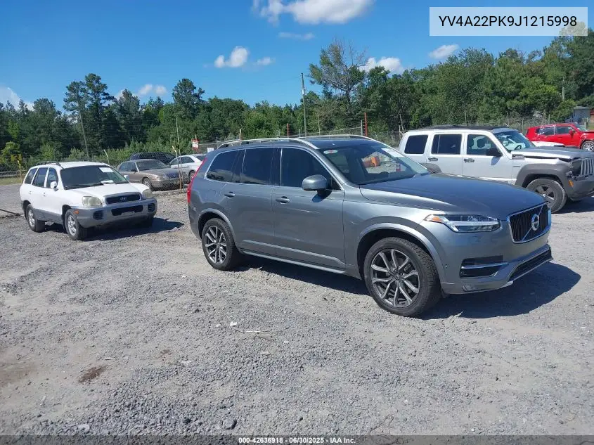 2018 Volvo Xc90 T6 Momentum VIN: YV4A22PK9J1215998 Lot: 42636918