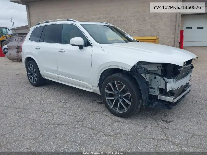 2018 Volvo Xc90 T5 Momentum VIN: YV4102PK5J1360526 Lot: 42729920