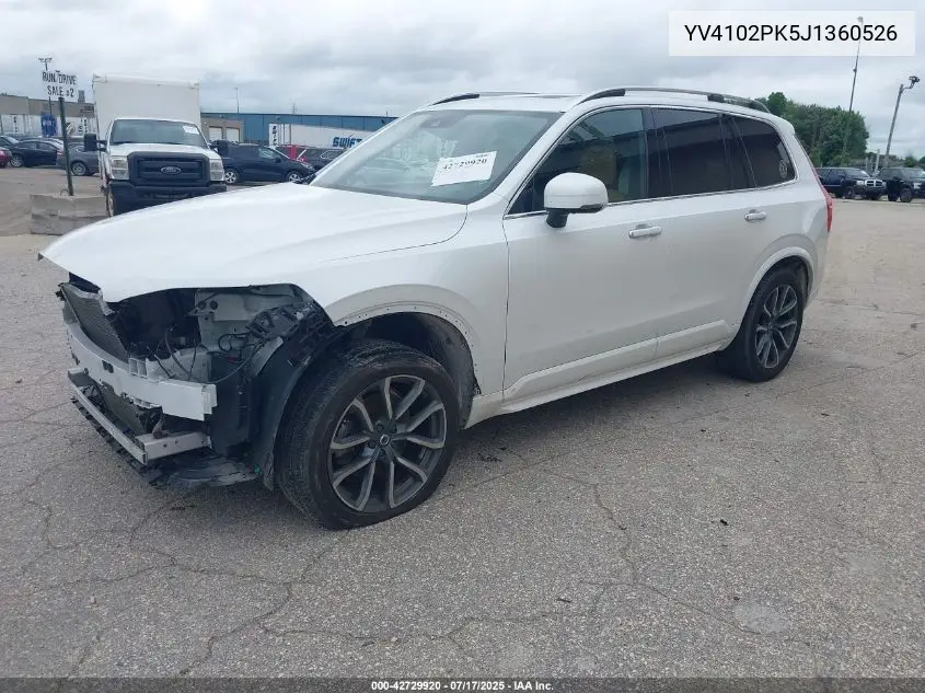 2018 Volvo Xc90 T5 Momentum VIN: YV4102PK5J1360526 Lot: 42729920