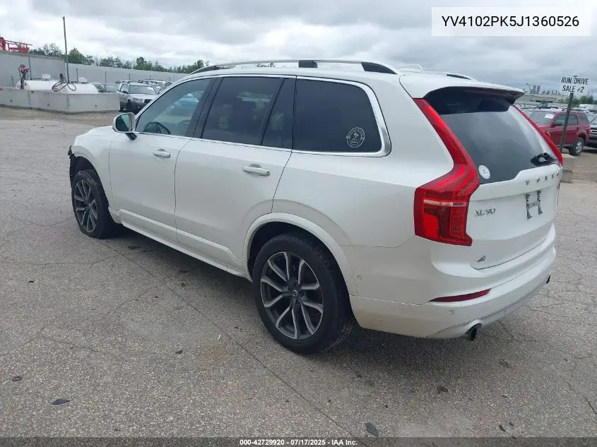 2018 Volvo Xc90 T5 Momentum VIN: YV4102PK5J1360526 Lot: 42729920