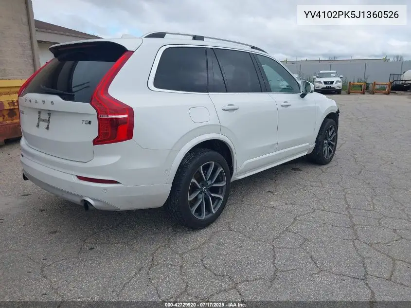 2018 Volvo Xc90 T5 Momentum VIN: YV4102PK5J1360526 Lot: 42729920