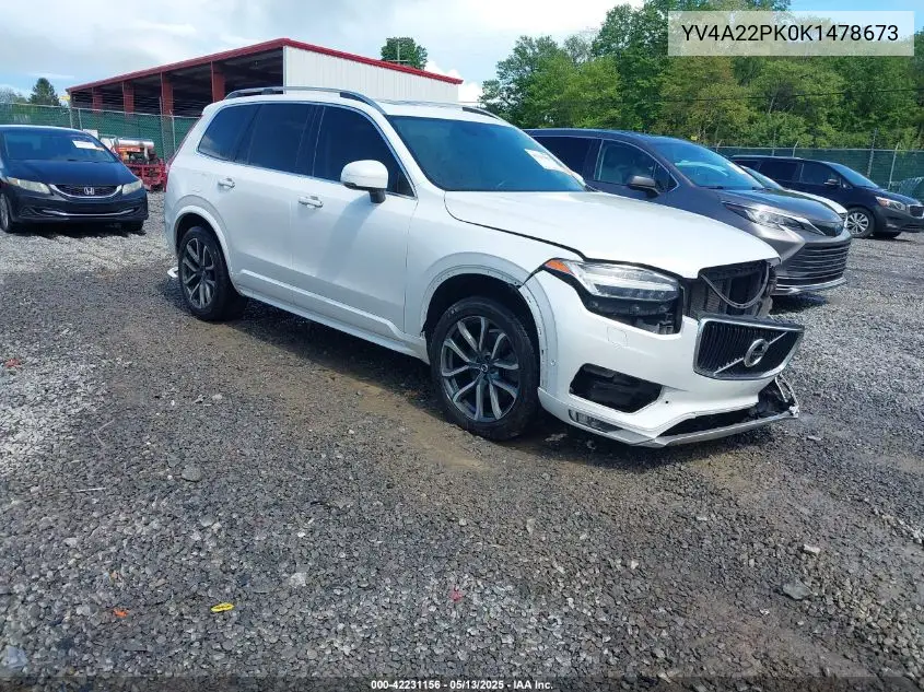 2019 Volvo Xc90 T6 Momentum VIN: YV4A22PK0K1478673 Lot: 42231156