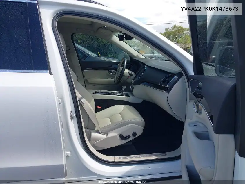 2019 Volvo Xc90 T6 Momentum VIN: YV4A22PK0K1478673 Lot: 42231156
