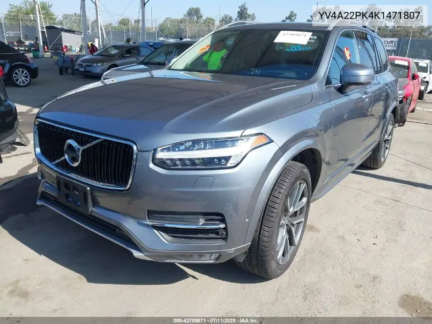 2019 Volvo Xc90 T6 Momentum VIN: YV4A22PK4K1471807 Lot: 42709871