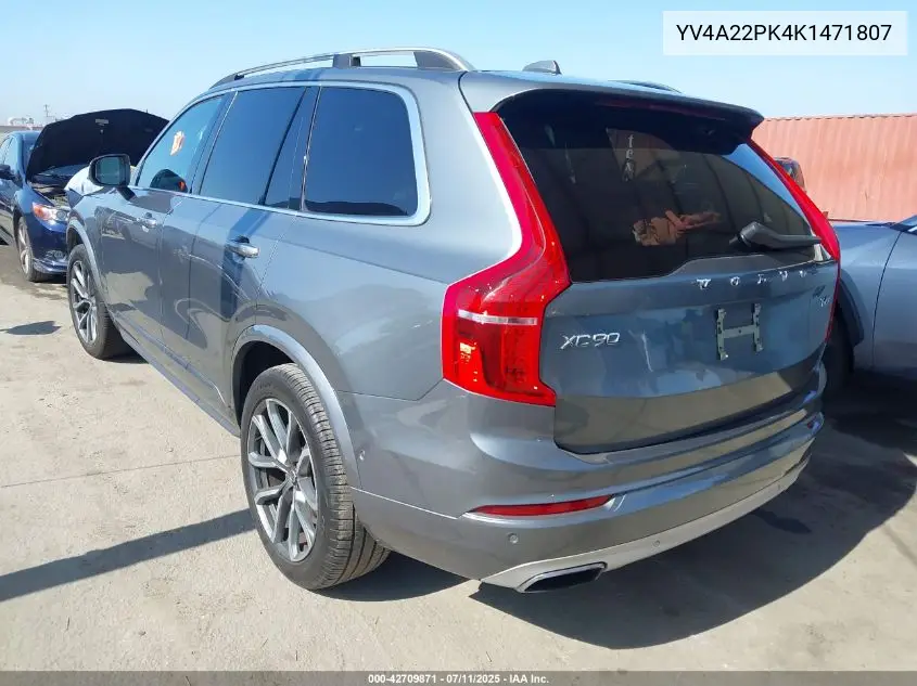 2019 Volvo Xc90 T6 Momentum VIN: YV4A22PK4K1471807 Lot: 42709871