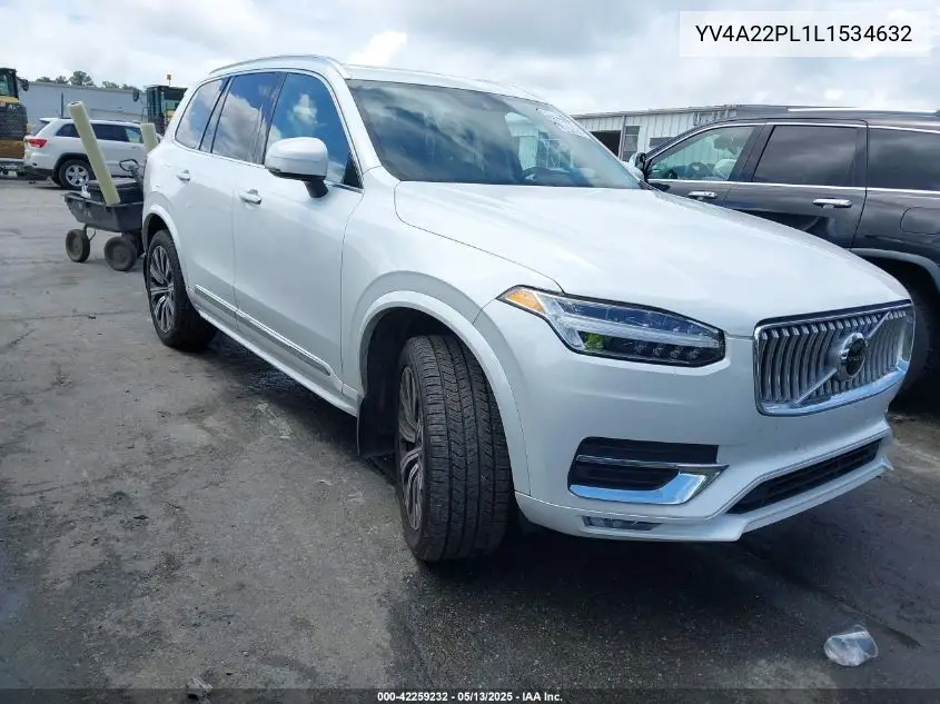 2020 Volvo Xc90 T6 Inscription 7 Passenger VIN: YV4A22PL1L1534632 Lot: 42259232