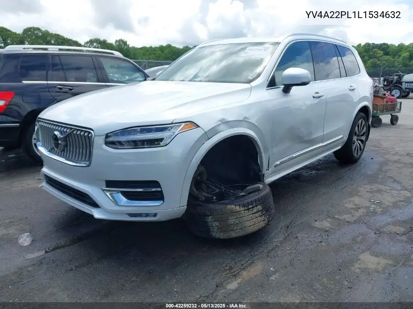 2020 Volvo Xc90 T6 Inscription 7 Passenger VIN: YV4A22PL1L1534632 Lot: 42259232