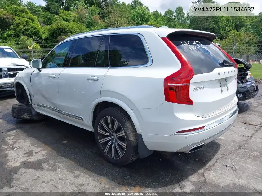 2020 Volvo Xc90 T6 Inscription 7 Passenger VIN: YV4A22PL1L1534632 Lot: 42259232