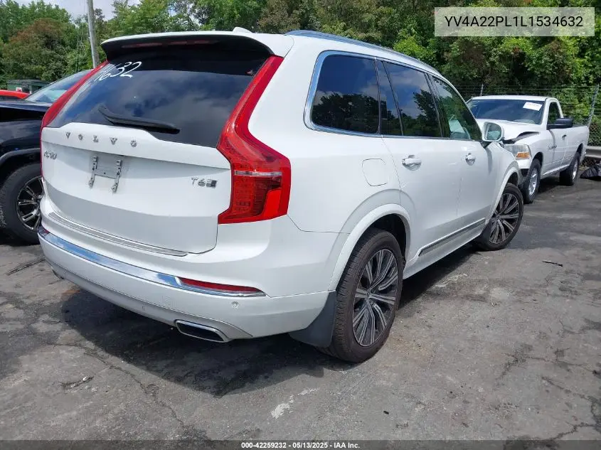 2020 Volvo Xc90 T6 Inscription 7 Passenger VIN: YV4A22PL1L1534632 Lot: 42259232